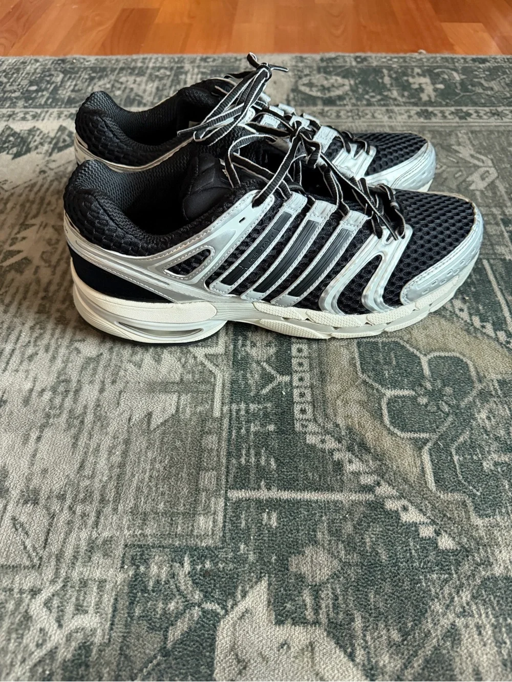 Adidas Adistar Control 5 sneakers black and metallic silver men’s size 11
